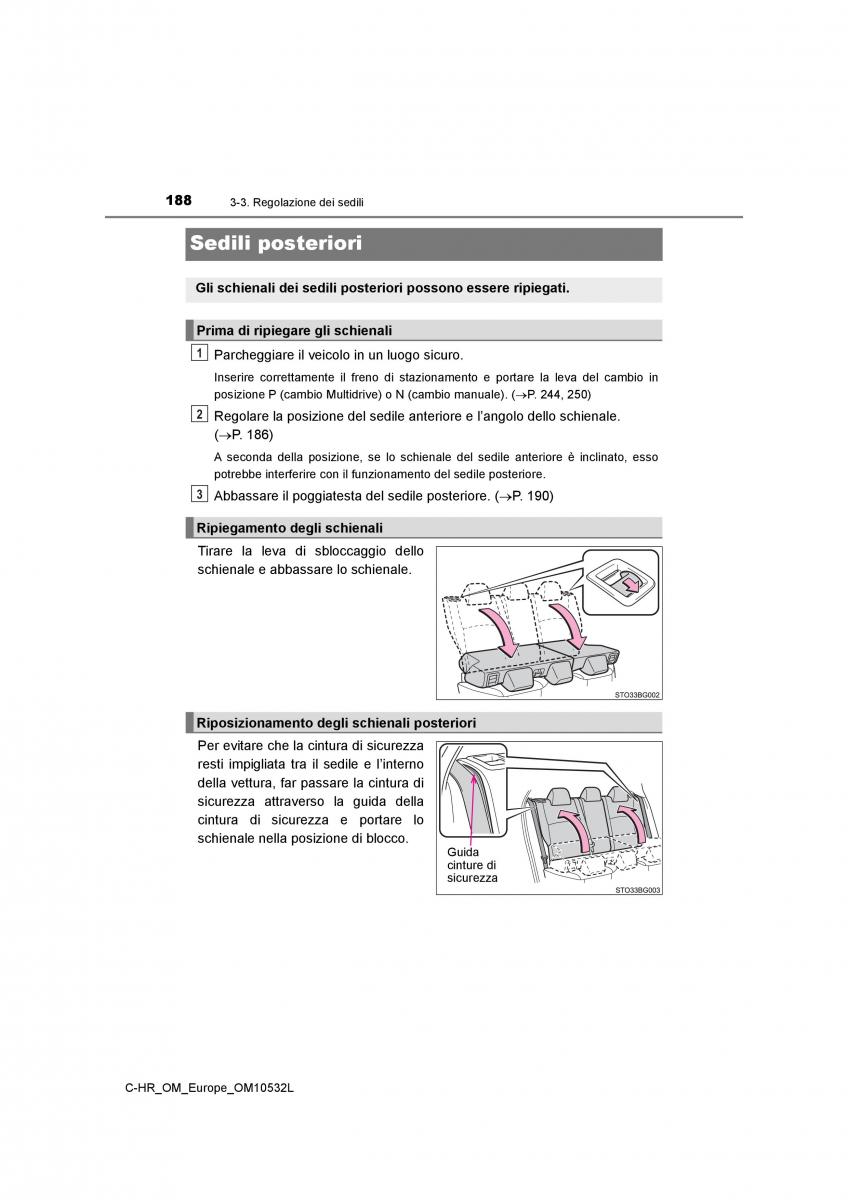 Toyota C HR manuale del proprietario / page 188