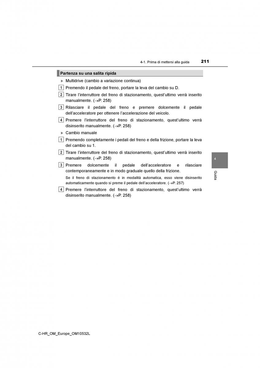 Toyota C HR manuale del proprietario / page 211