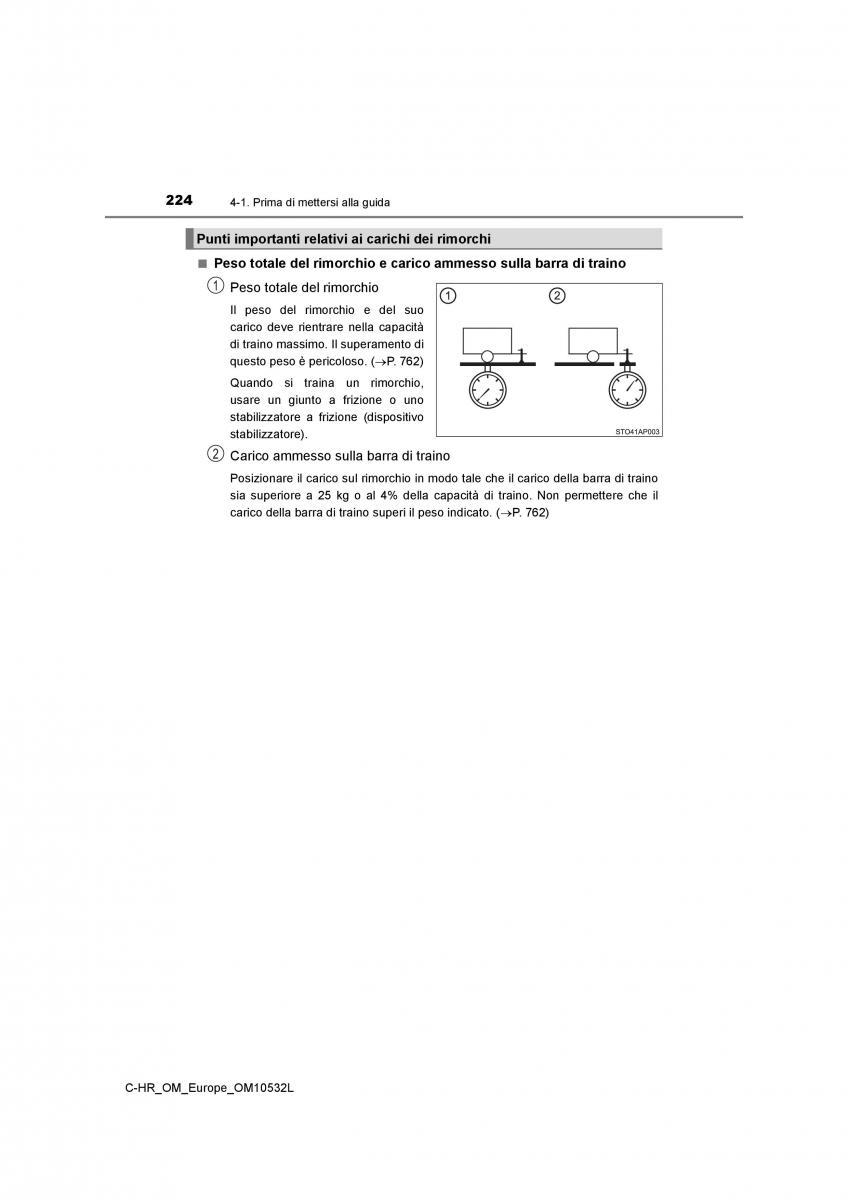 Toyota C HR manuale del proprietario / page 224