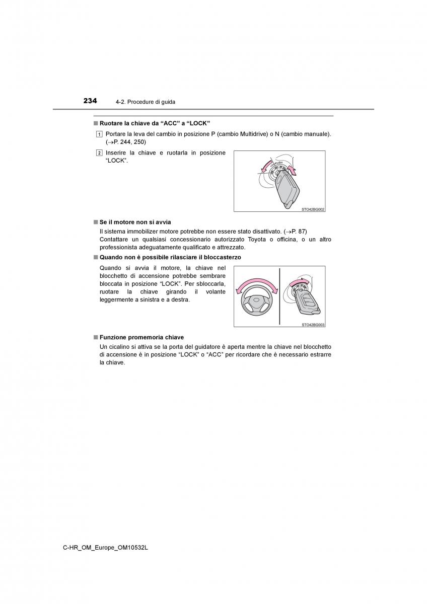 Toyota C HR manuale del proprietario / page 234