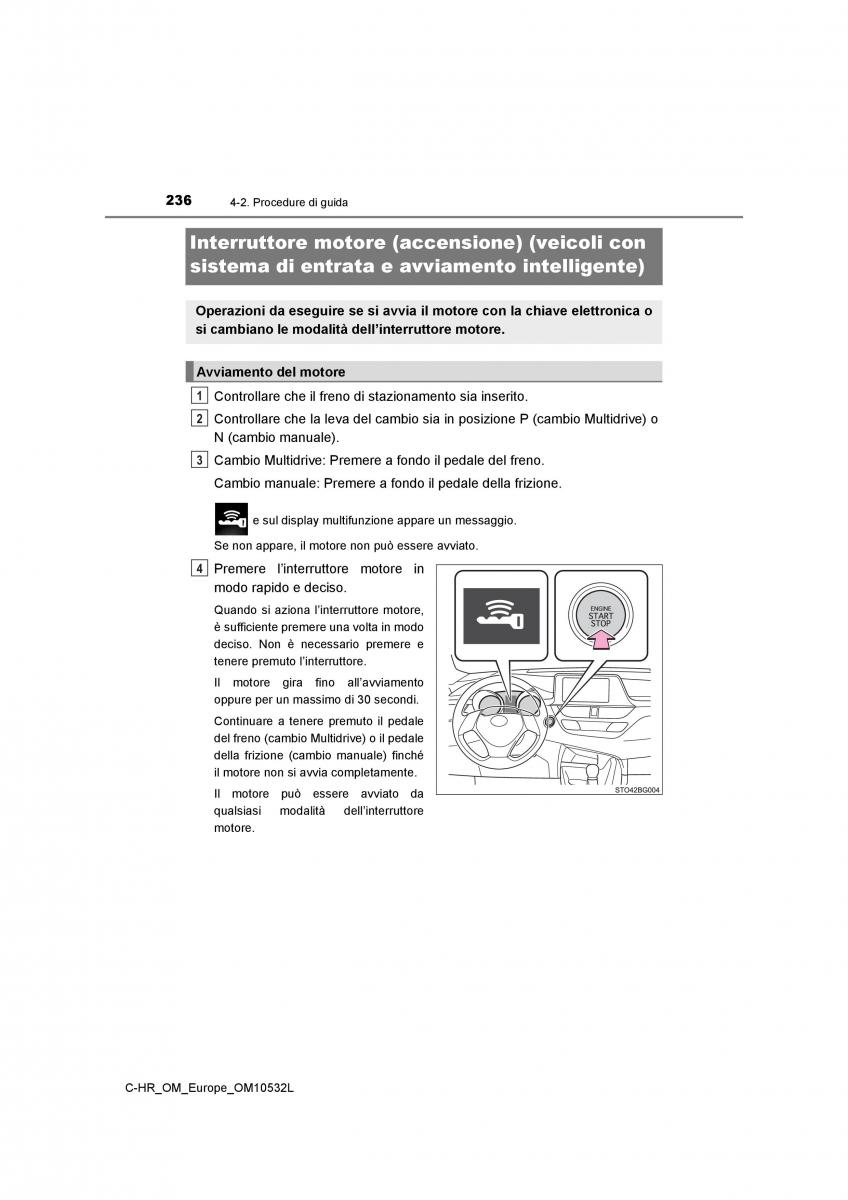 Toyota C HR manuale del proprietario / page 236