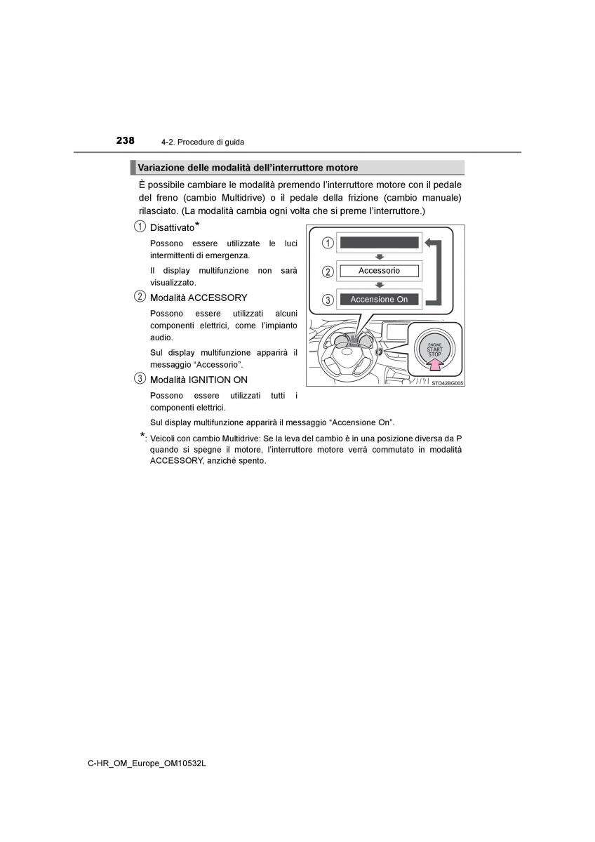 Toyota C HR manuale del proprietario / page 238