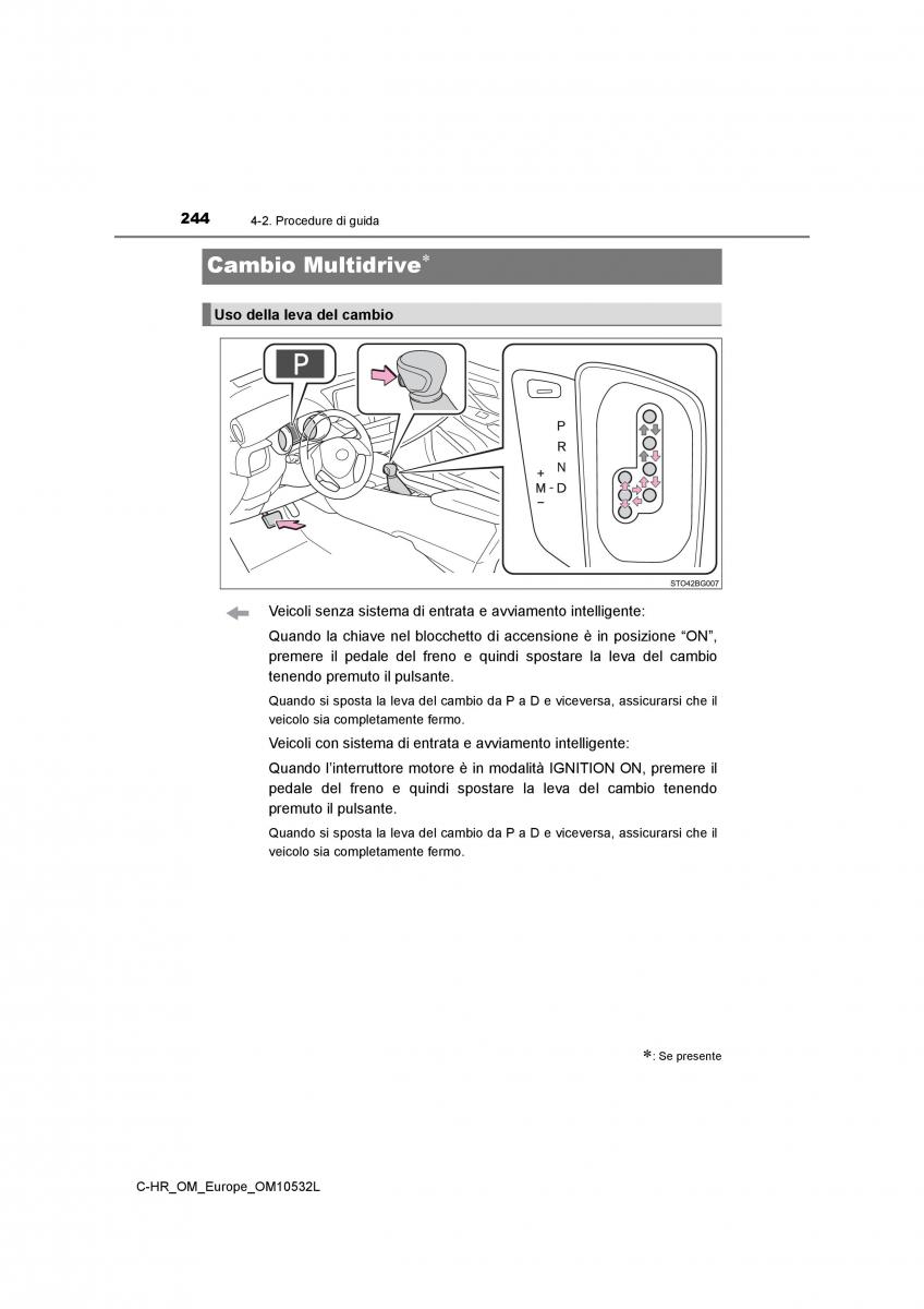 Toyota C HR manuale del proprietario / page 244