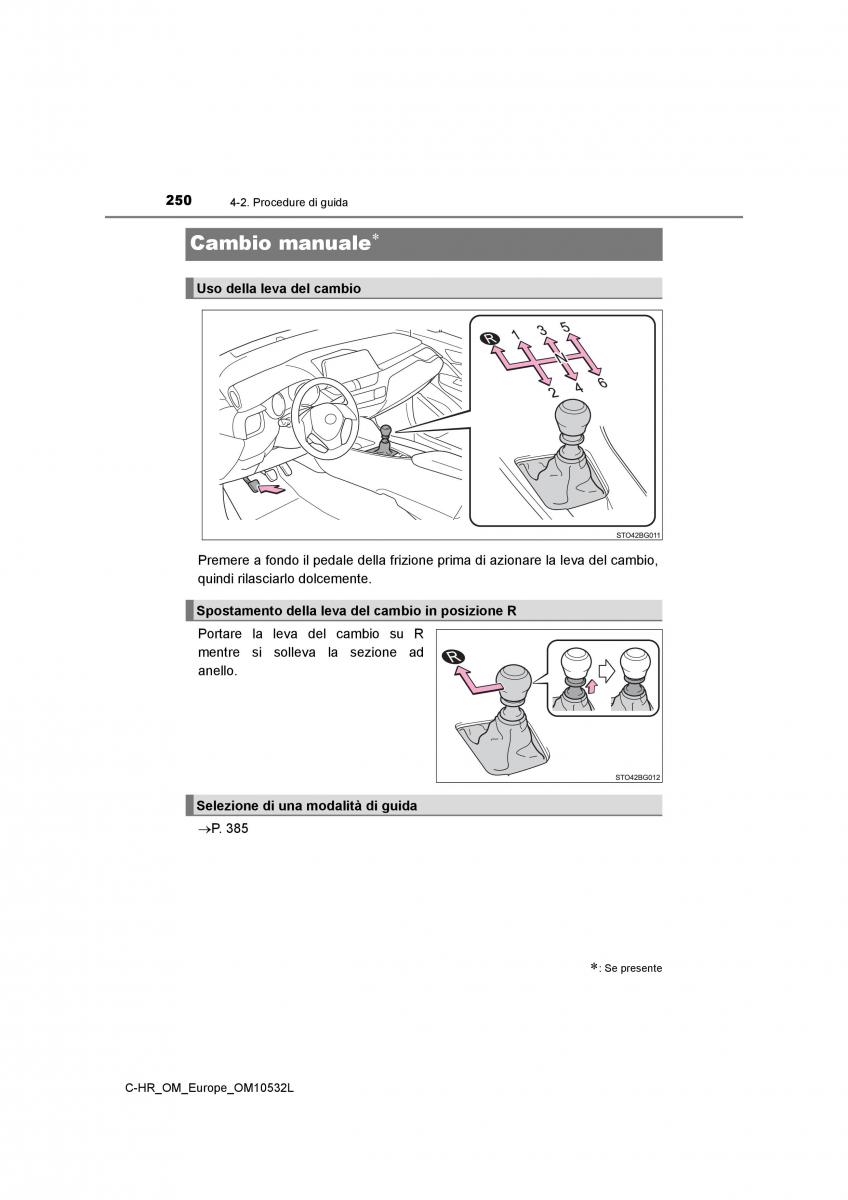 Toyota C HR manuale del proprietario / page 250