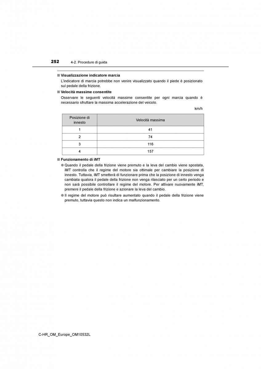 Toyota C HR manuale del proprietario / page 252