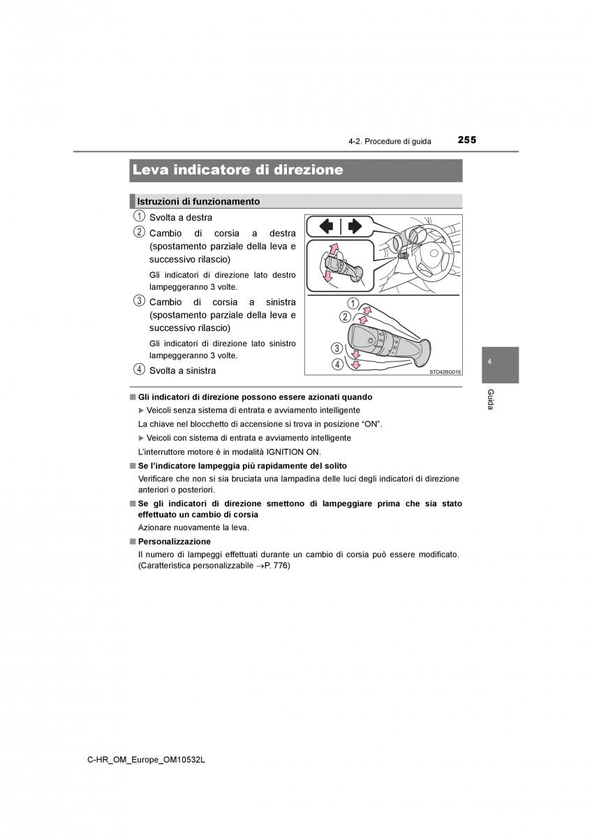 Toyota C HR manuale del proprietario / page 255