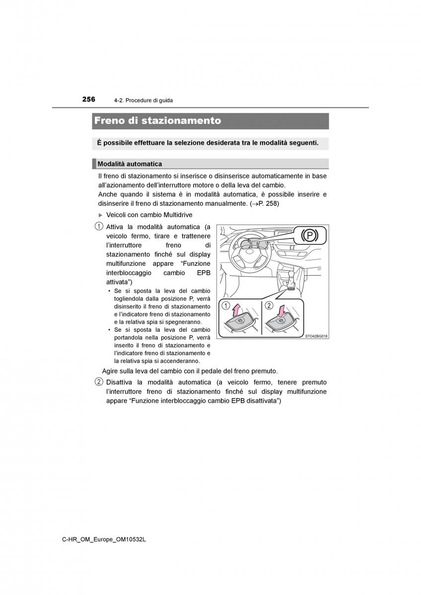 Toyota C HR manuale del proprietario / page 256