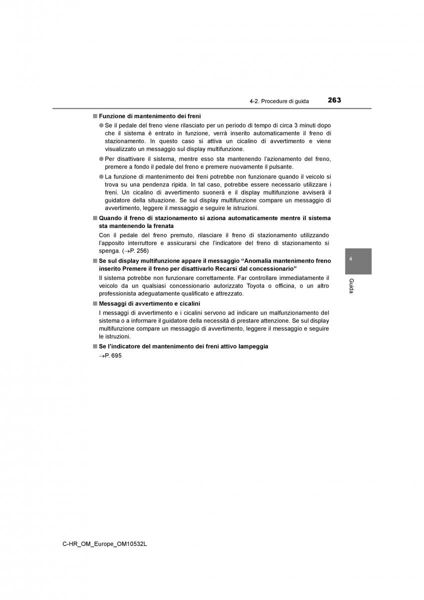 Toyota C HR manuale del proprietario / page 263