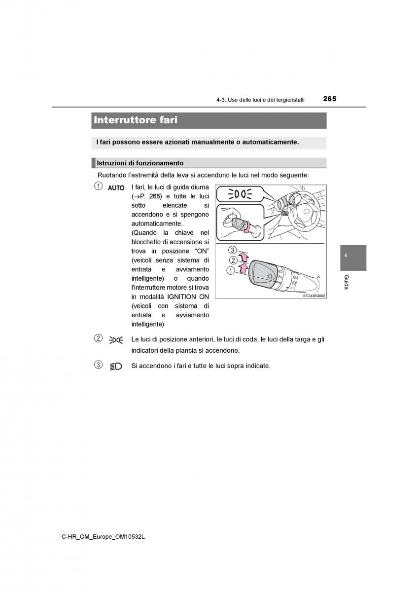 Toyota C HR manuale del proprietario / page 265