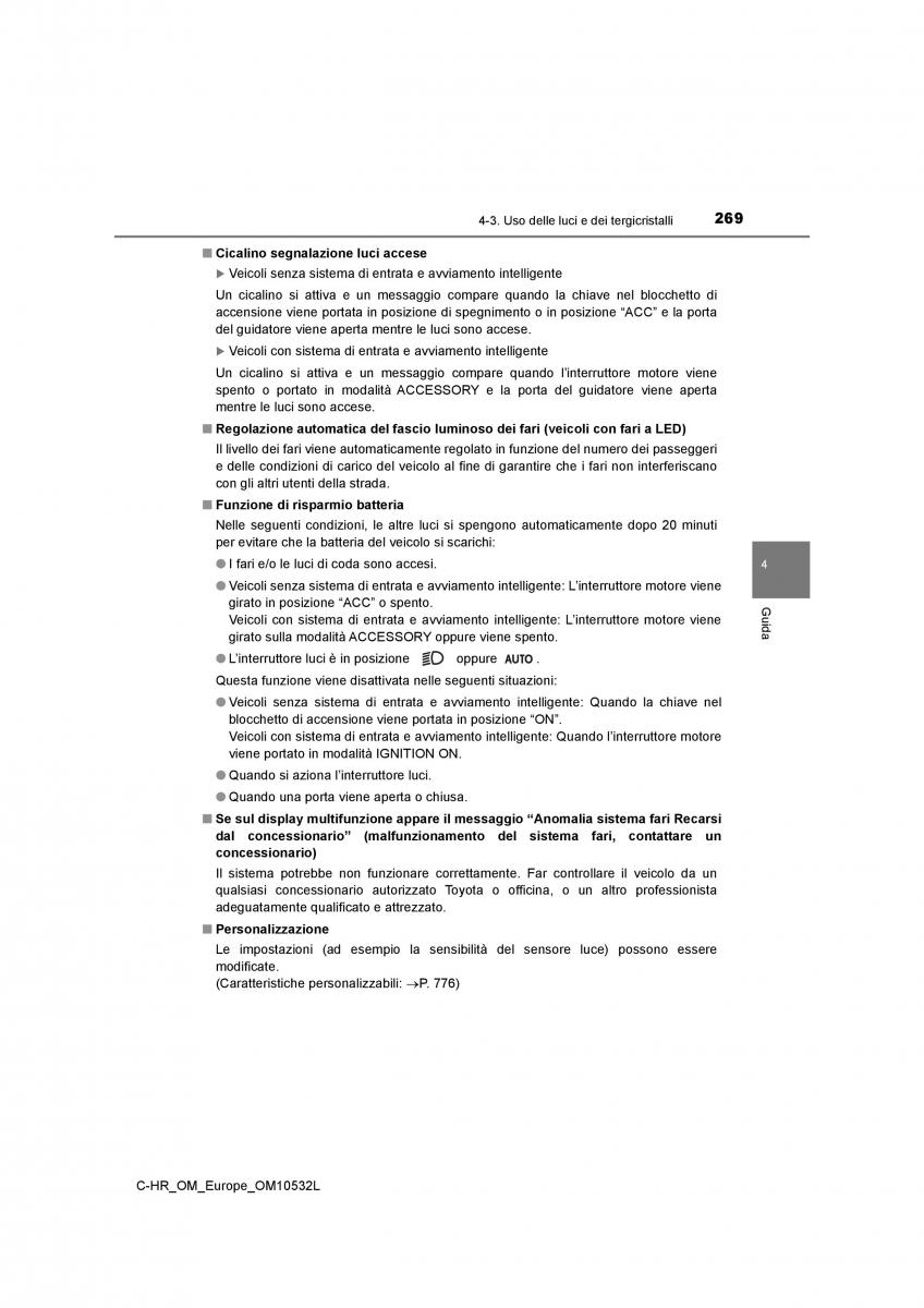 Toyota C HR manuale del proprietario / page 269