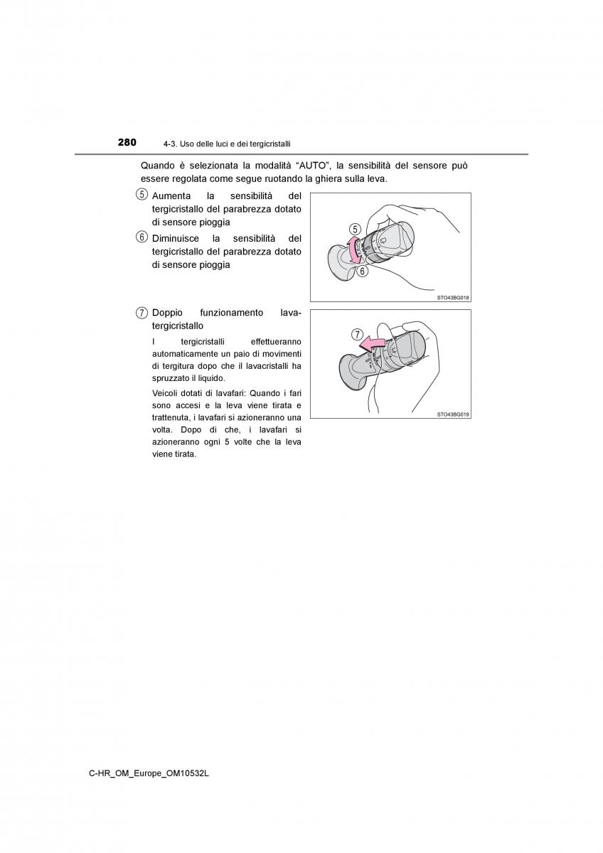 Toyota C HR manuale del proprietario / page 280