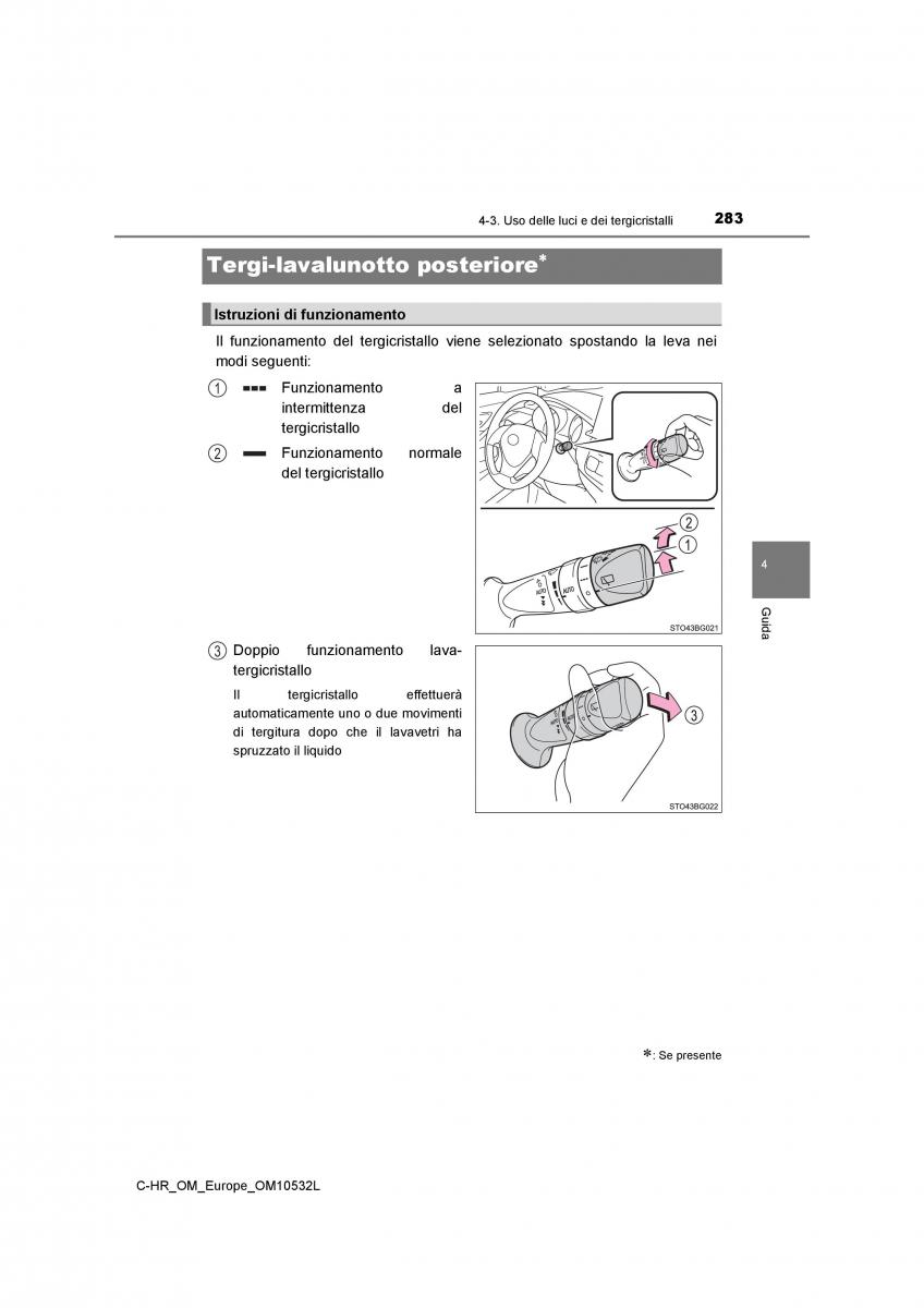 Toyota C HR manuale del proprietario / page 283