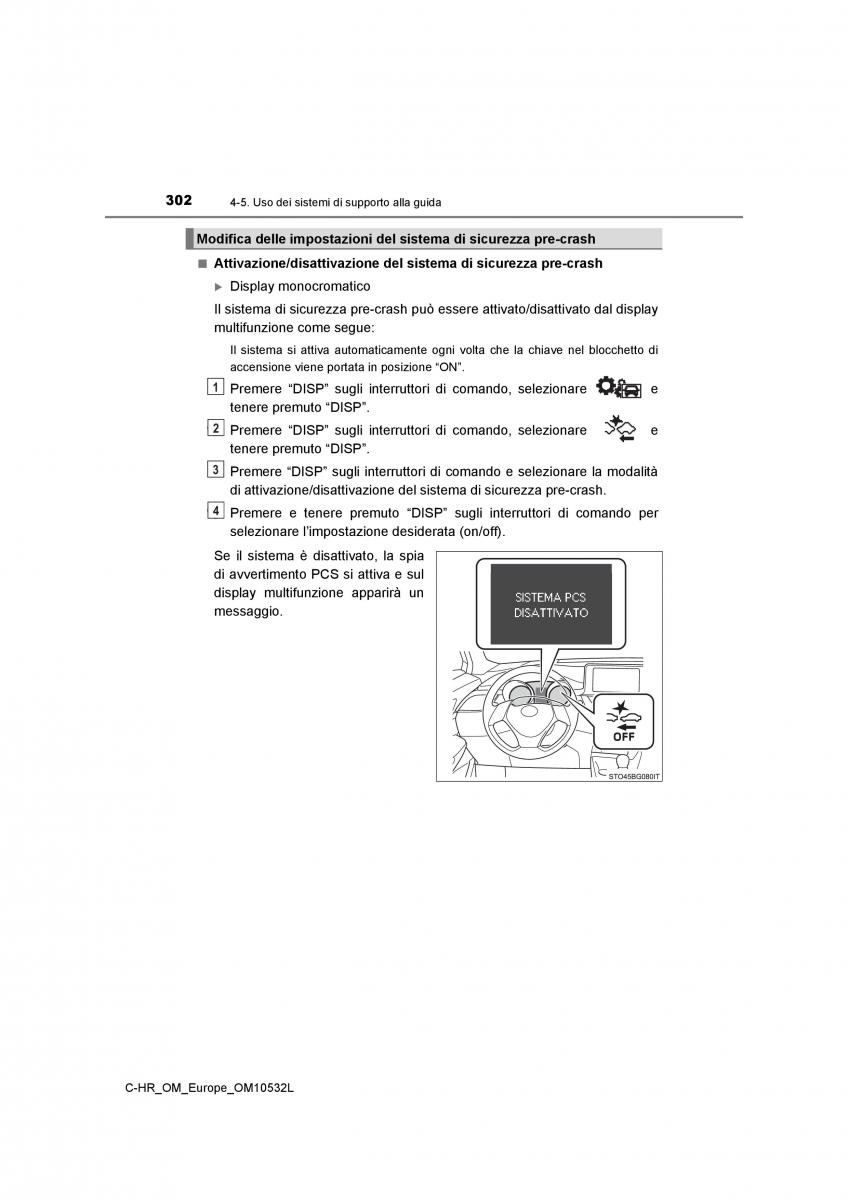 Toyota C HR manuale del proprietario / page 302