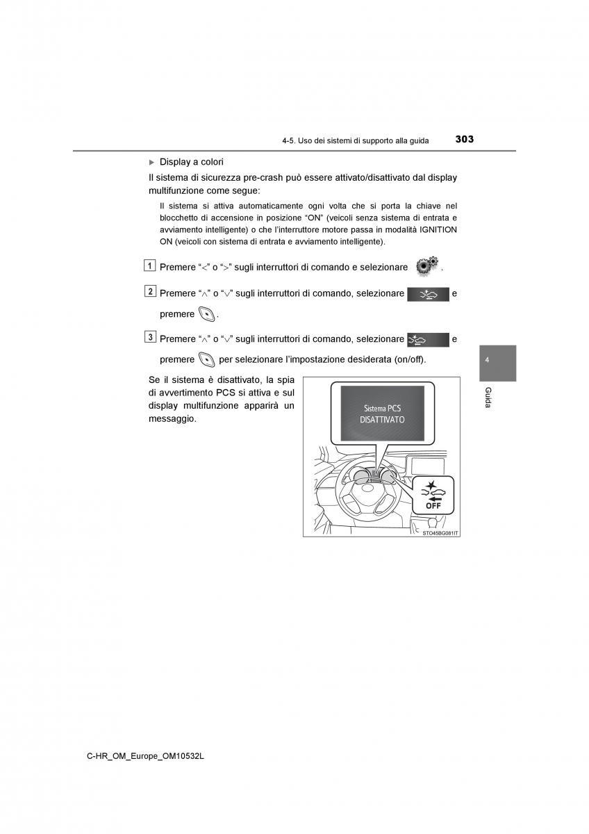 Toyota C HR manuale del proprietario / page 303