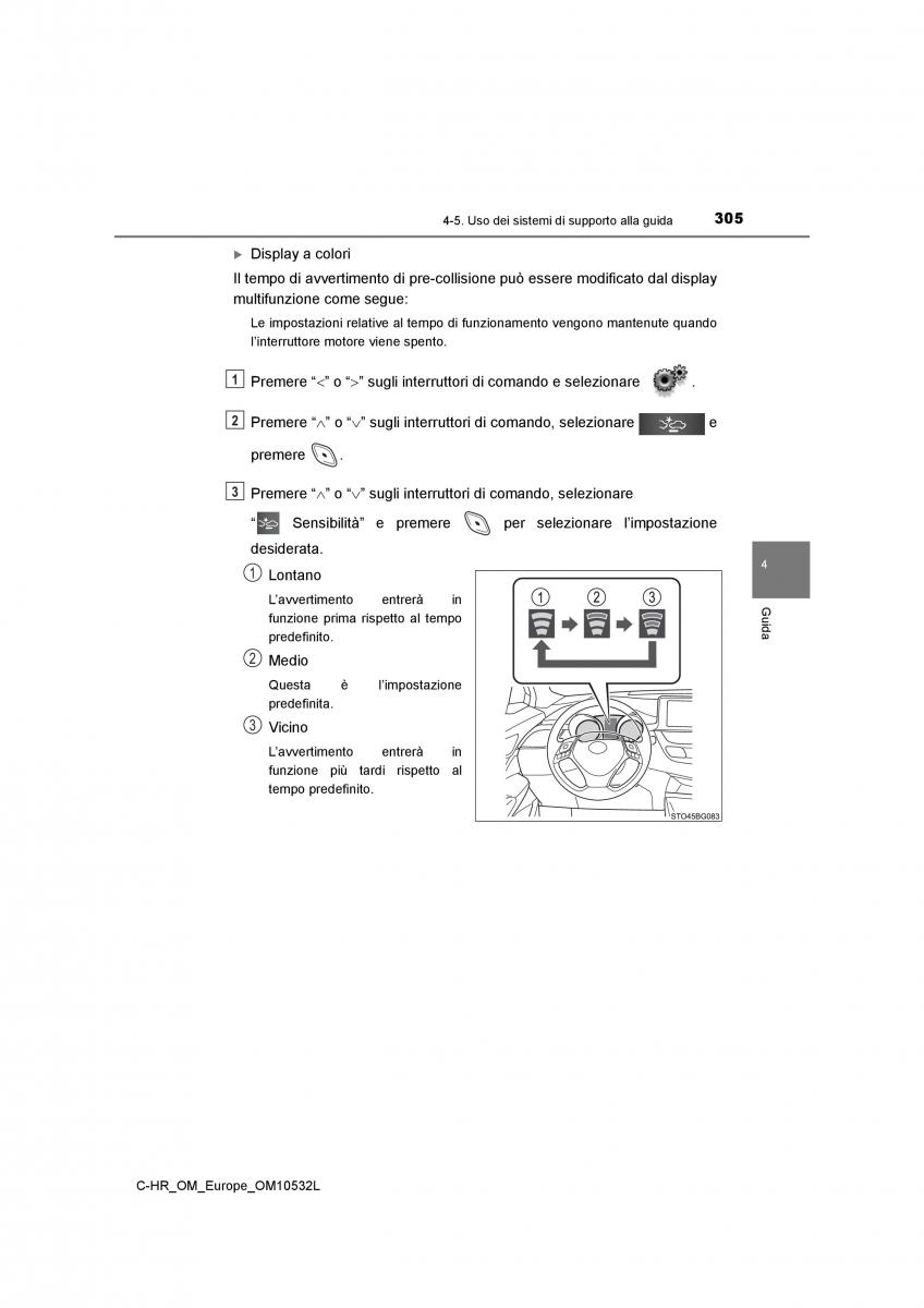 Toyota C HR manuale del proprietario / page 305