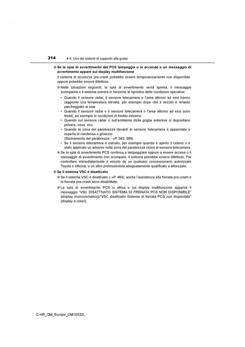 Toyota C HR manuale del proprietario / page 314