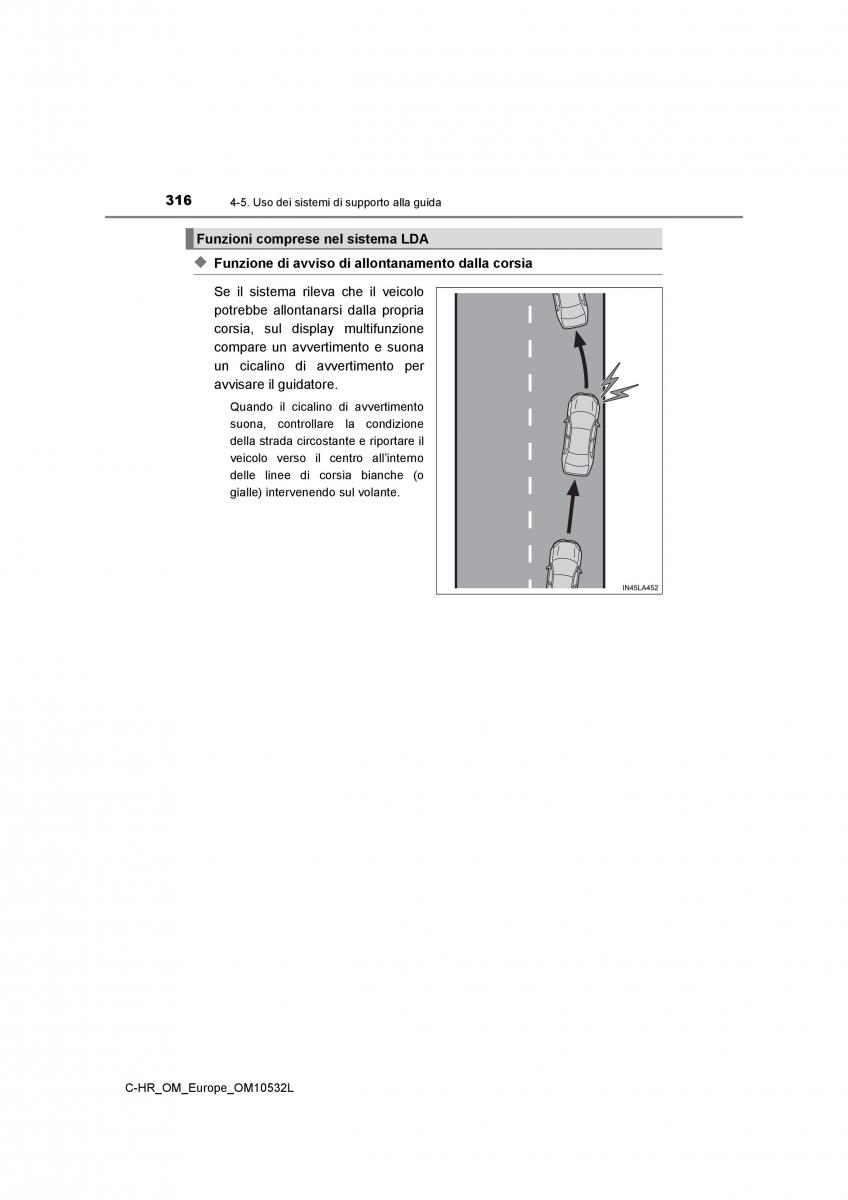 Toyota C HR manuale del proprietario / page 316