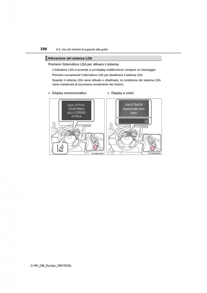 Toyota C HR manuale del proprietario / page 320