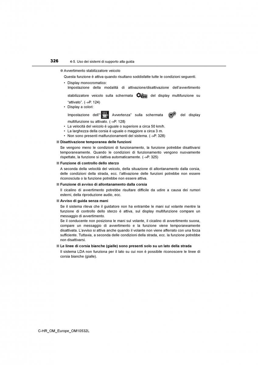 Toyota C HR manuale del proprietario / page 326