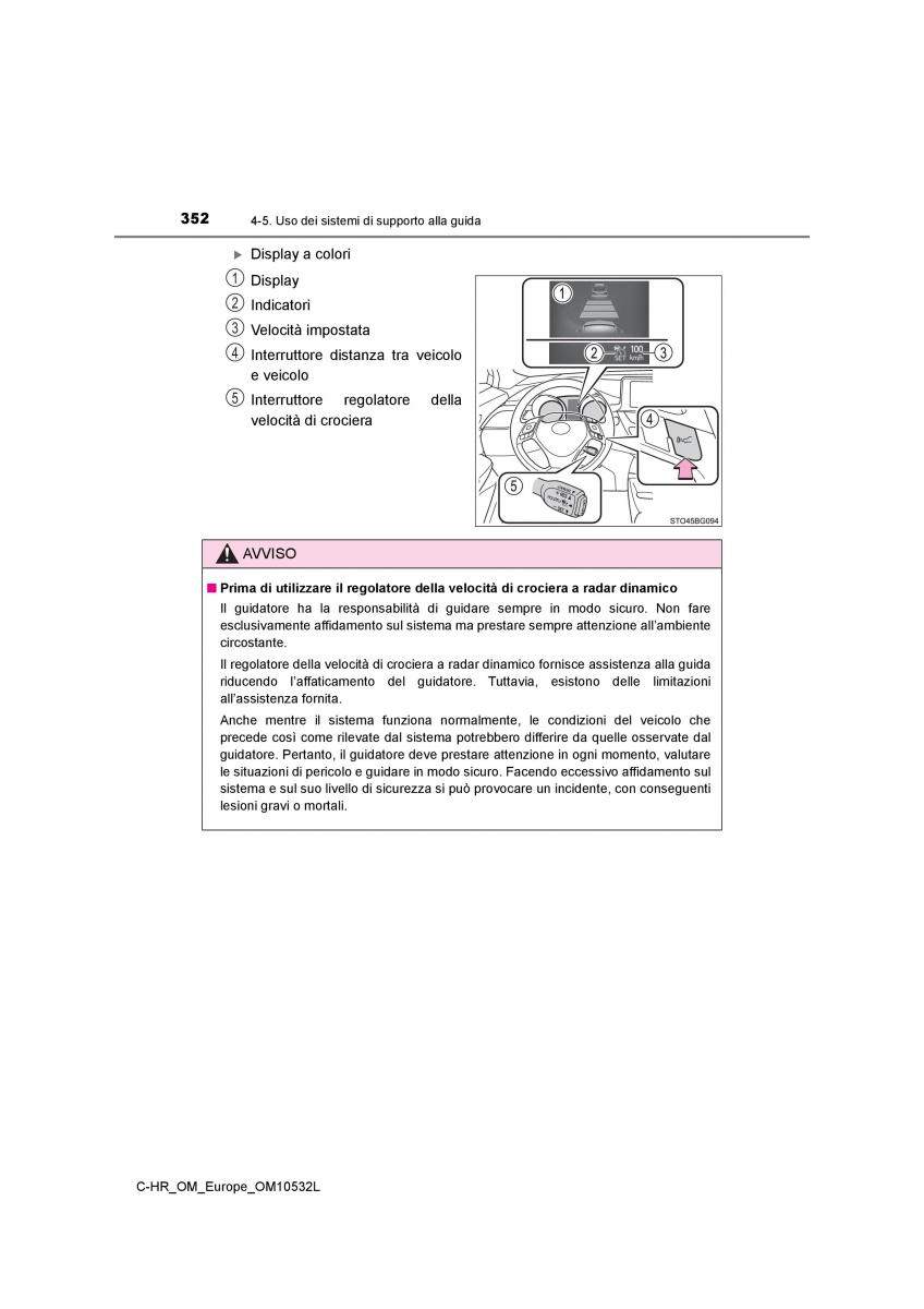 Toyota C HR manuale del proprietario / page 352