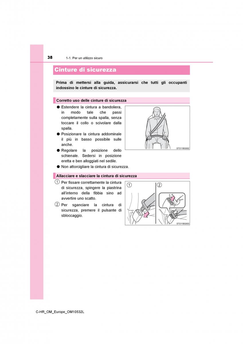 Toyota C HR manuale del proprietario / page 38