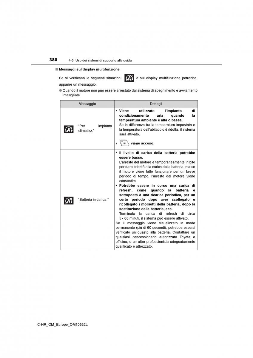 Toyota C HR manuale del proprietario / page 380