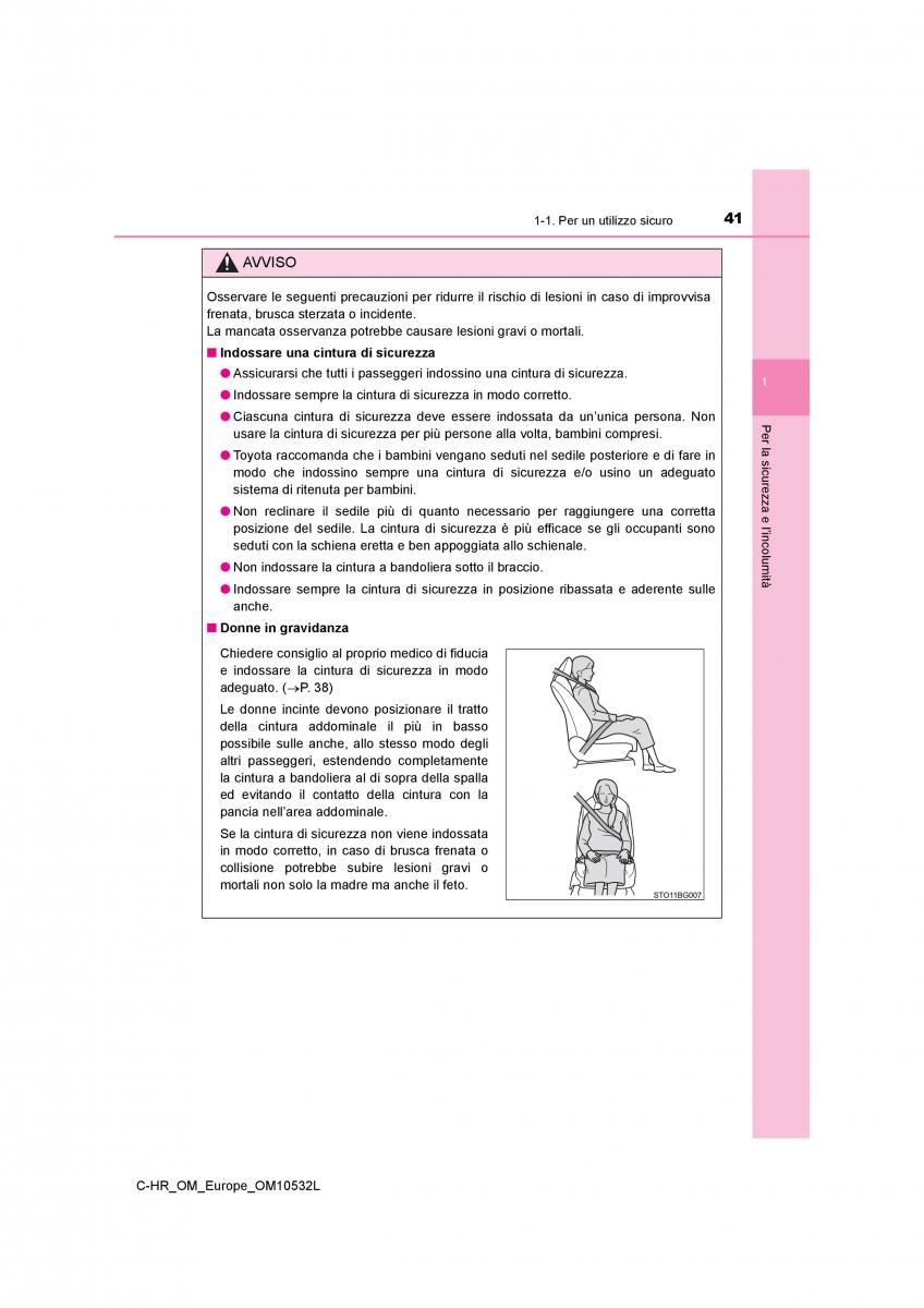 Toyota C HR manuale del proprietario / page 41