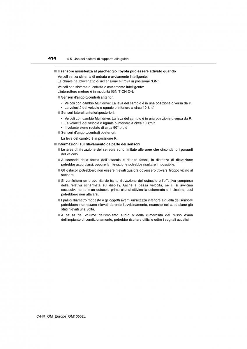 Toyota C HR manuale del proprietario / page 414