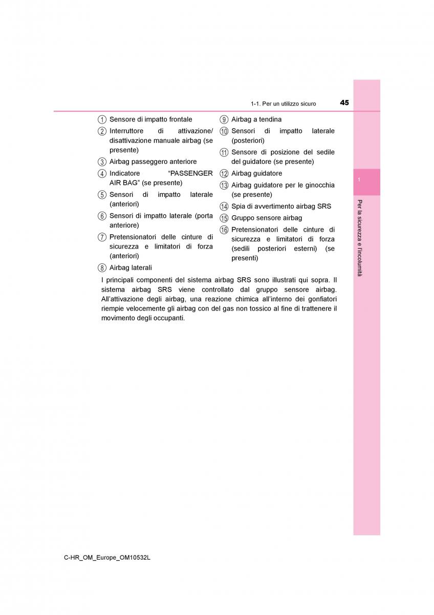 Toyota C HR manuale del proprietario / page 45