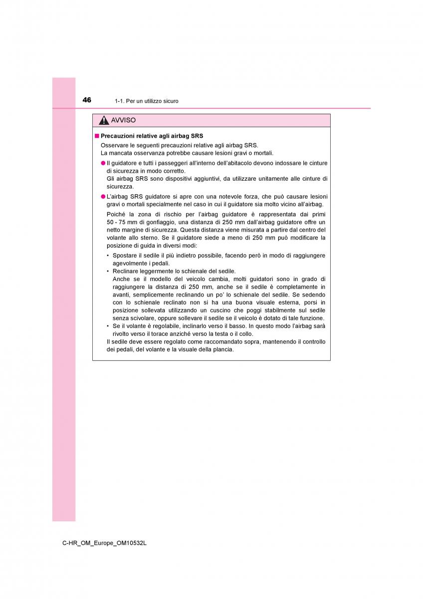 Toyota C HR manuale del proprietario / page 46