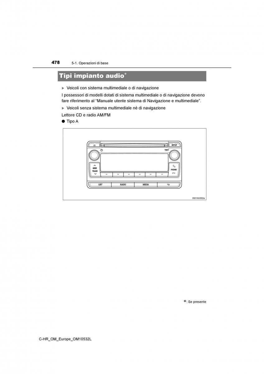 Toyota C HR manuale del proprietario / page 478