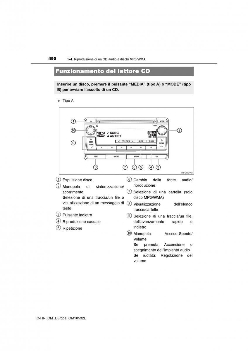 Toyota C HR manuale del proprietario / page 490