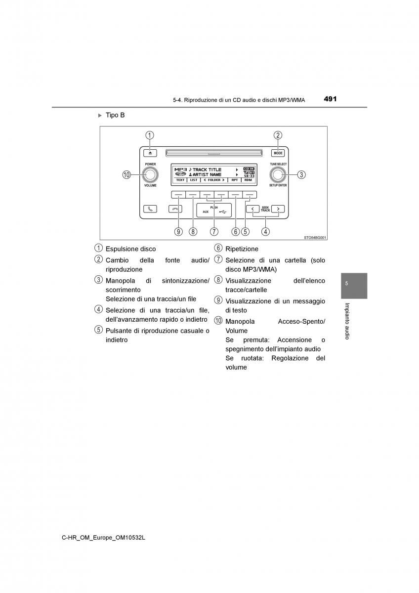 Toyota C HR manuale del proprietario / page 491