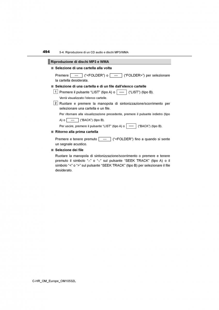 Toyota C HR manuale del proprietario / page 494