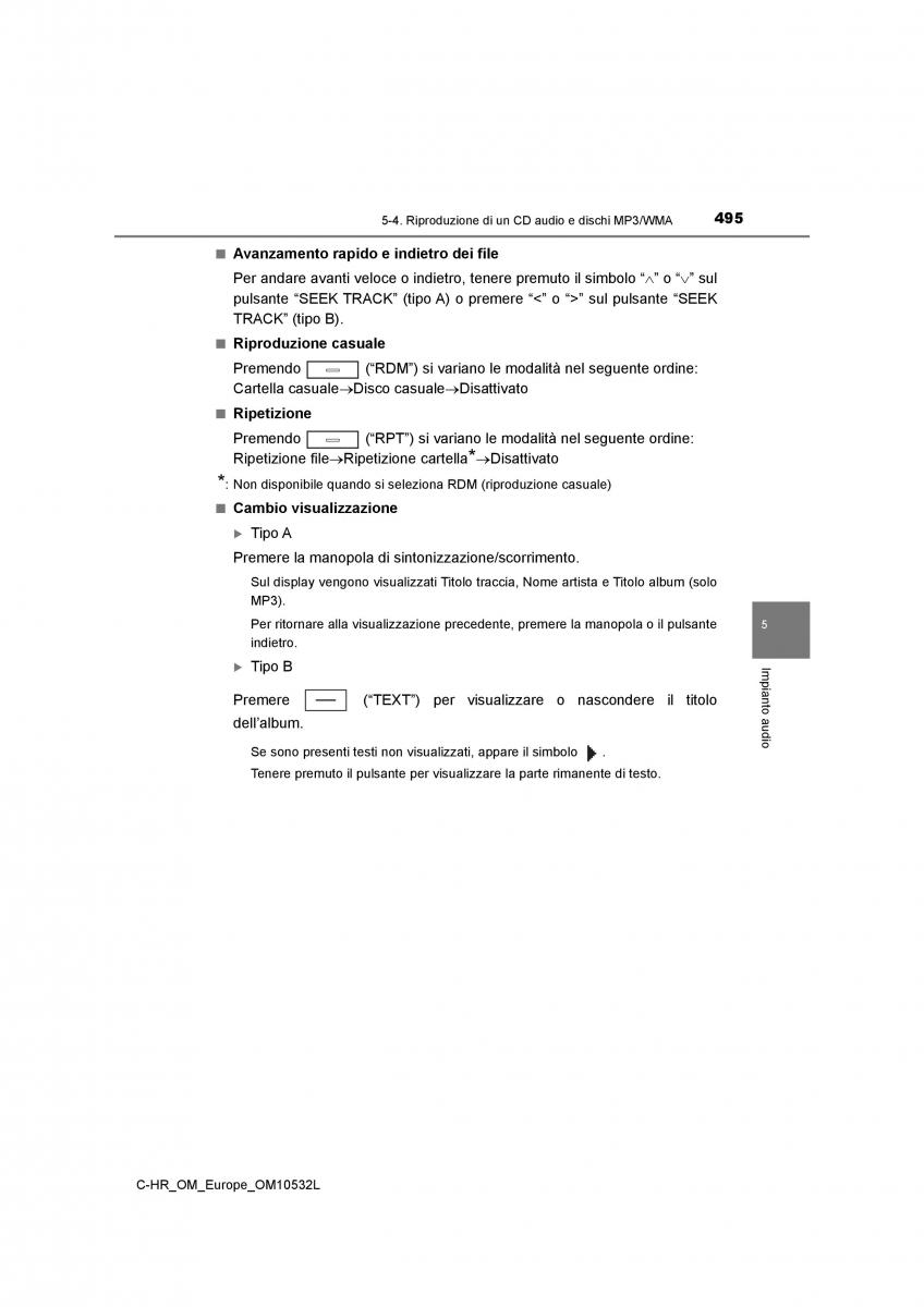 Toyota C HR manuale del proprietario / page 495