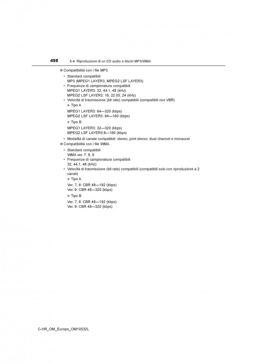 Toyota C HR manuale del proprietario / page 498