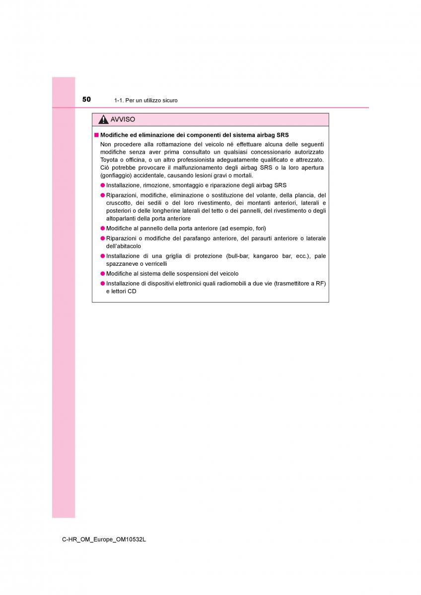 Toyota C HR manuale del proprietario / page 50