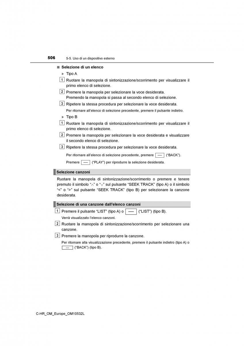 Toyota C HR manuale del proprietario / page 506