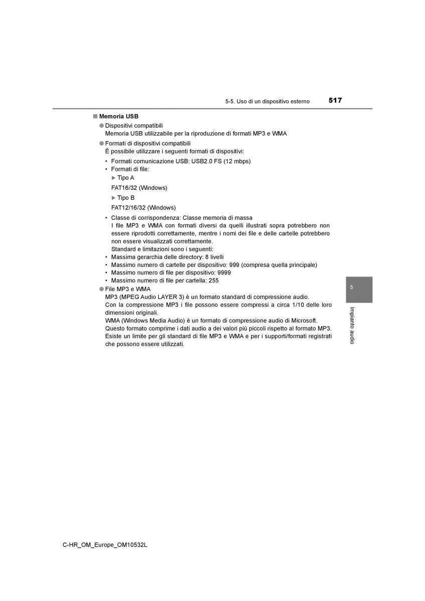 Toyota C HR manuale del proprietario / page 517