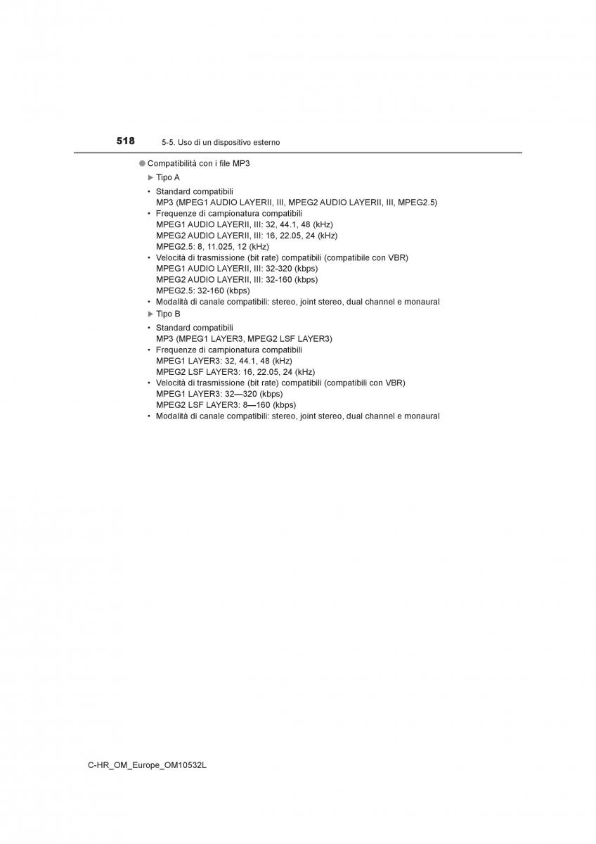 Toyota C HR manuale del proprietario / page 518