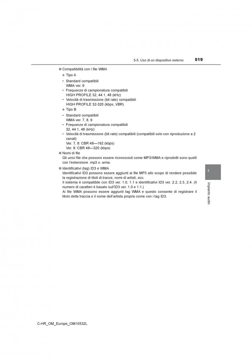 Toyota C HR manuale del proprietario / page 519