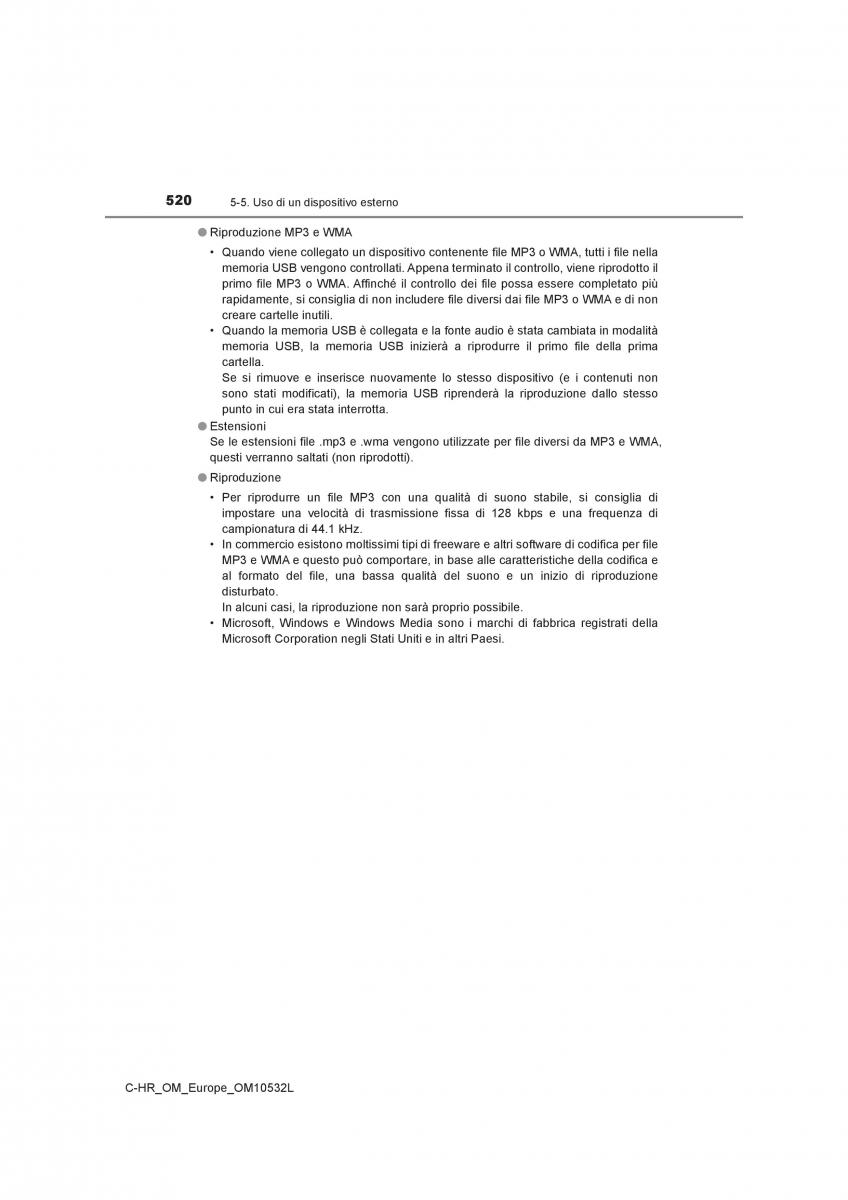 Toyota C HR manuale del proprietario / page 520