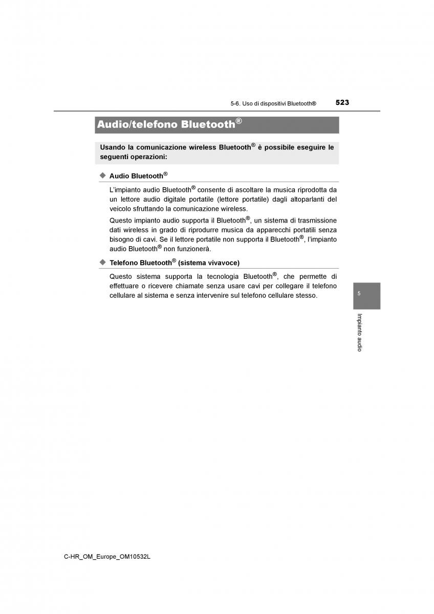 Toyota C HR manuale del proprietario / page 523