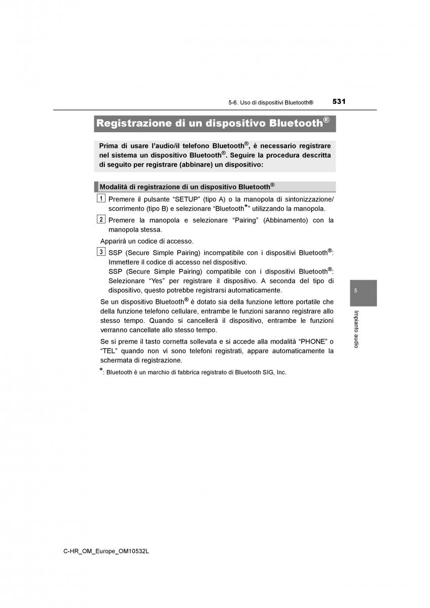 Toyota C HR manuale del proprietario / page 531