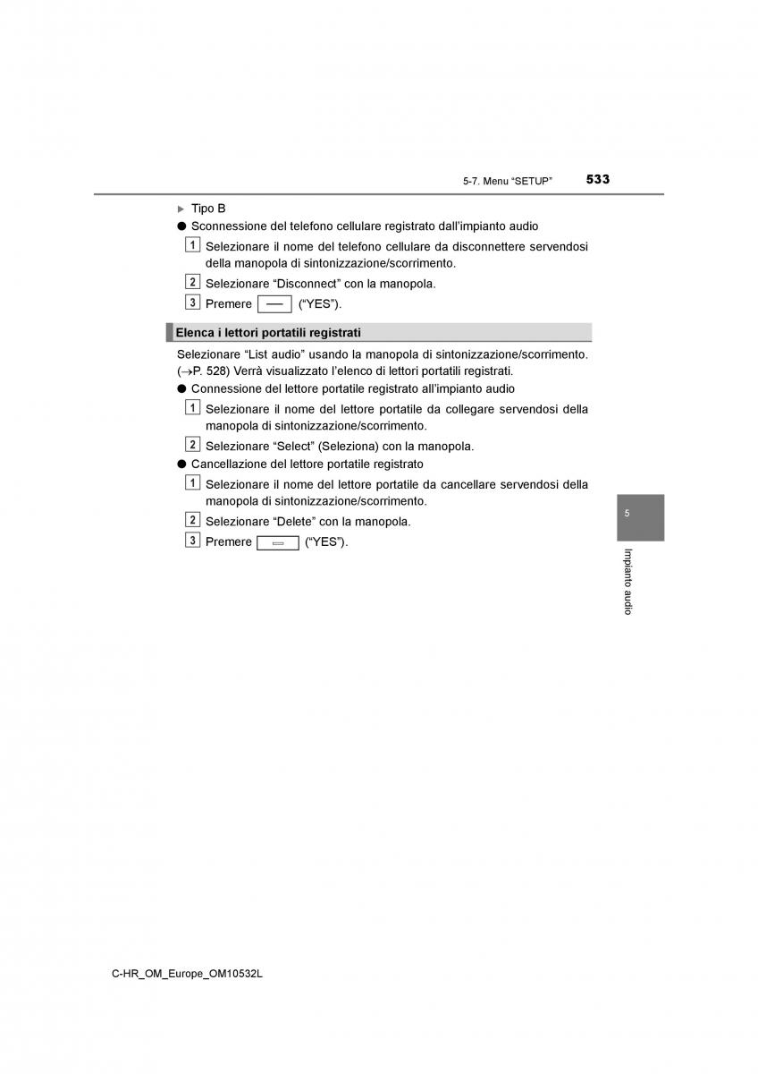 Toyota C HR manuale del proprietario / page 533