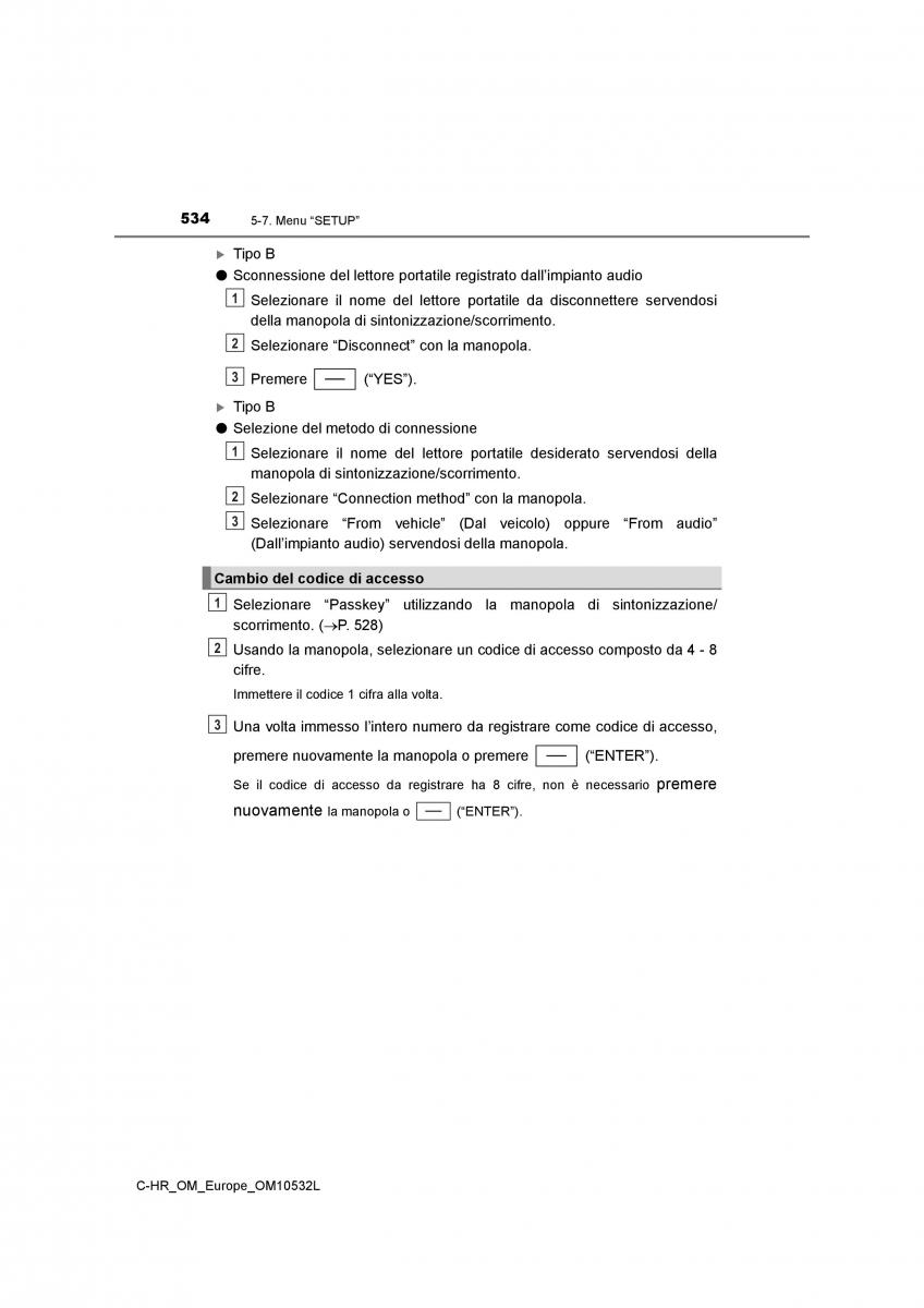 Toyota C HR manuale del proprietario / page 534