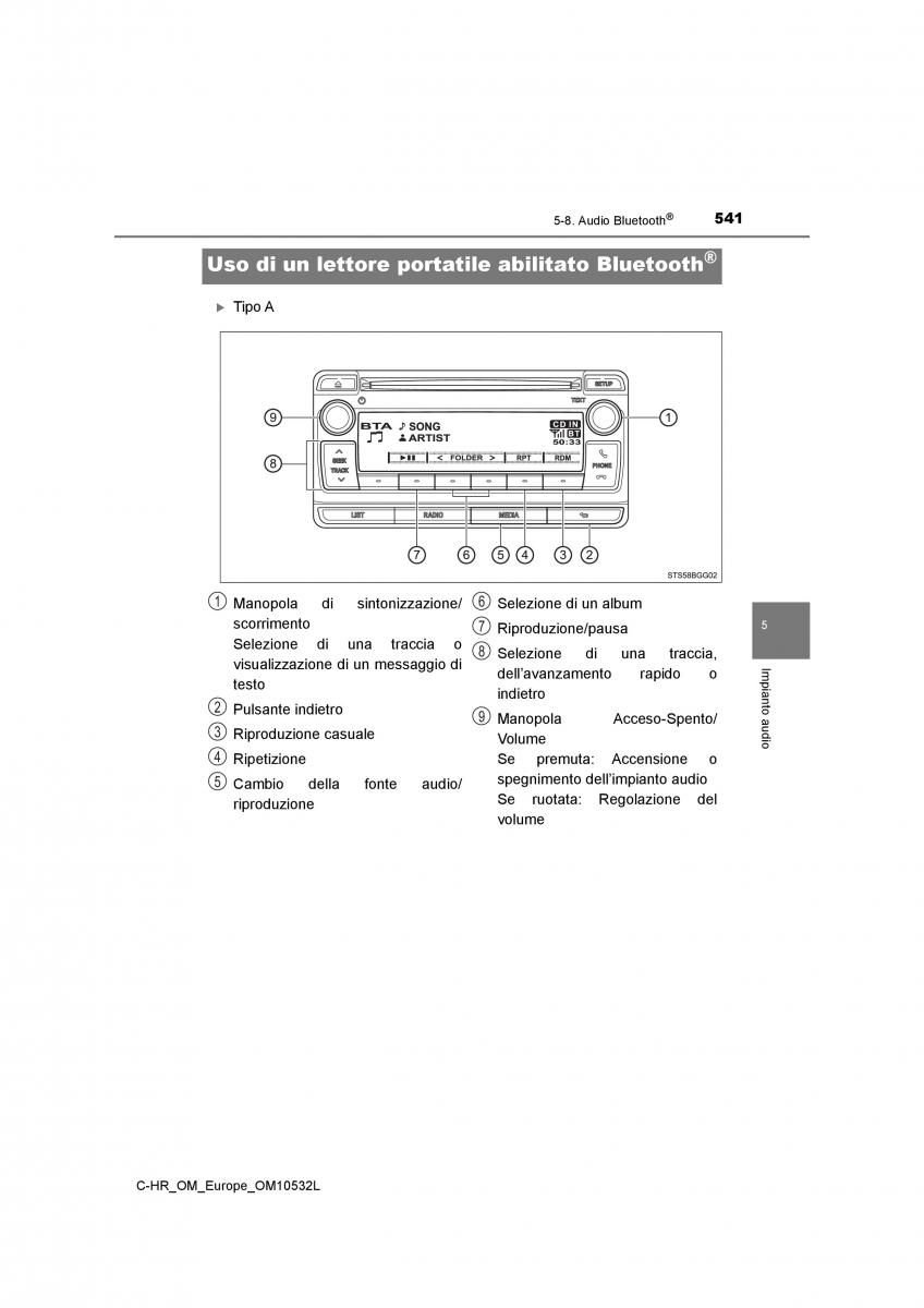 Toyota C HR manuale del proprietario / page 541