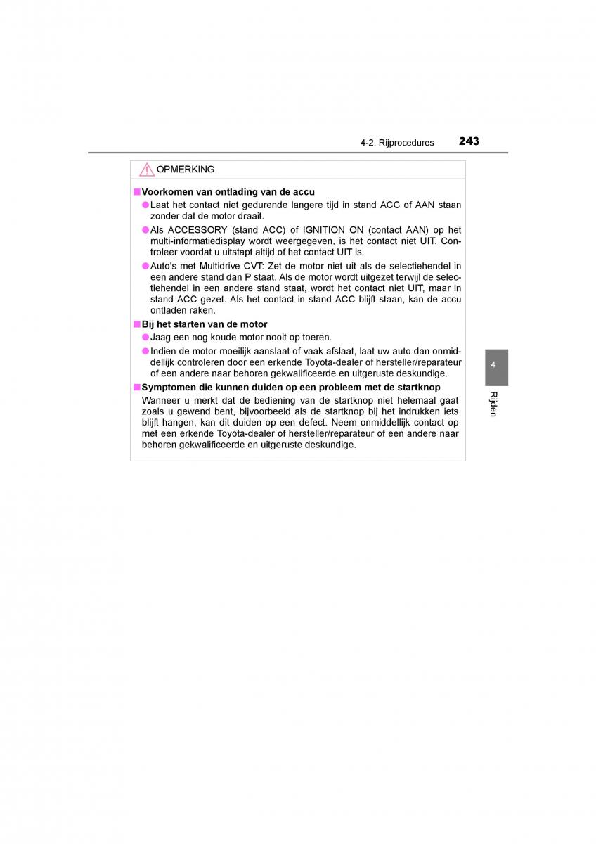 Toyota C HR handleiding / page 243