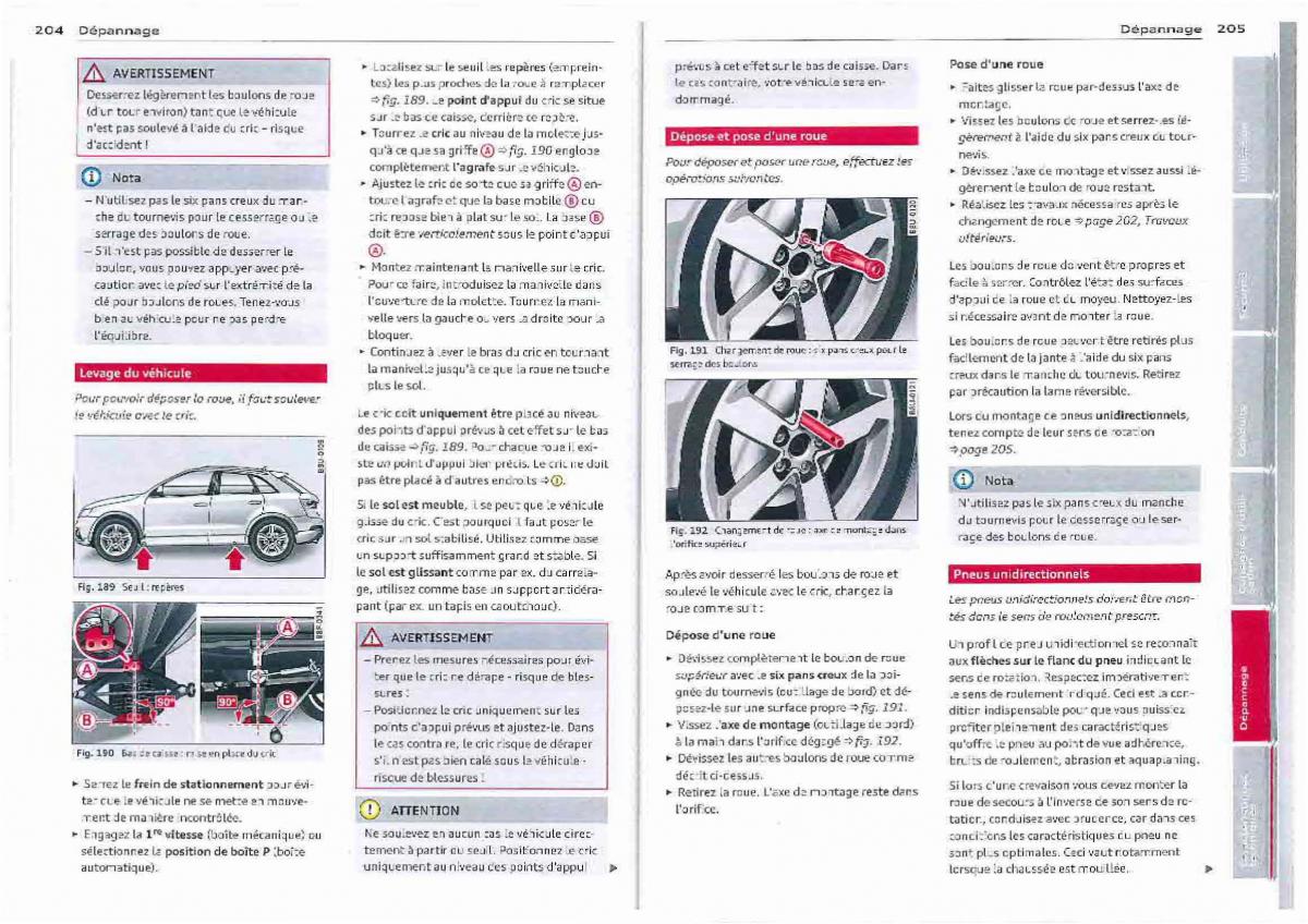 Audi Q3 manuel du proprietaire / page 103