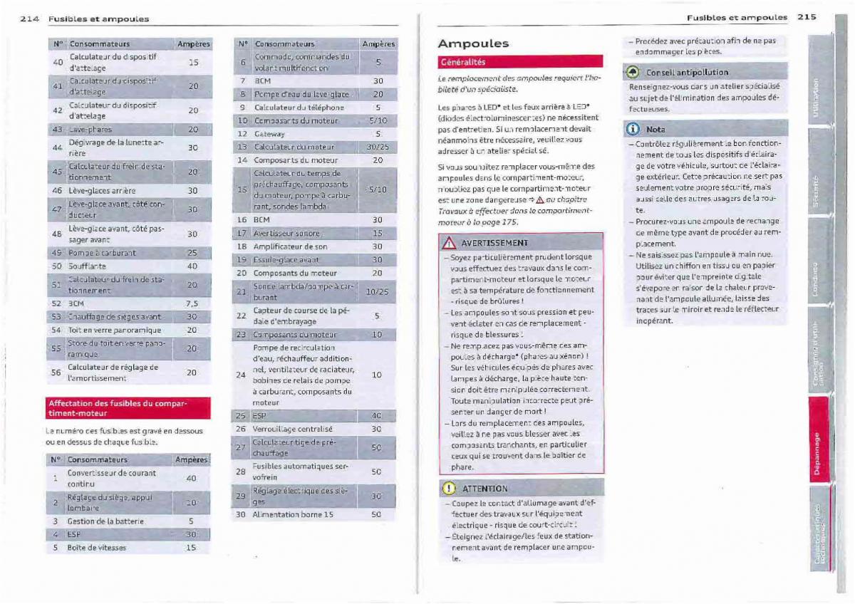 Audi Q3 manuel du proprietaire / page 108